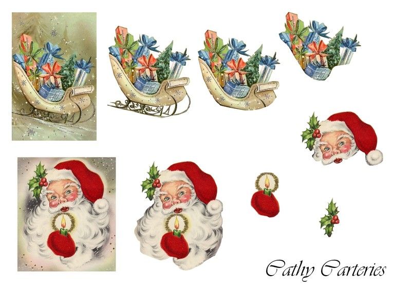 Carte 3D à découper - Père Noël liste de cadeaux - 777135